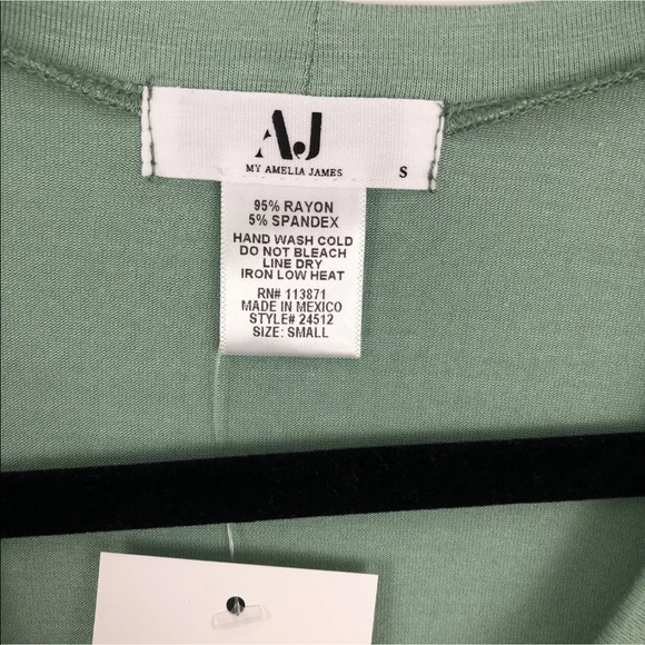 Amelia James Ruffle Sleeve Tee Sage Green - Picture 4 of 5